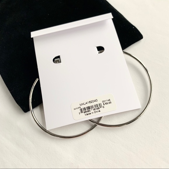 NWT authentic MK Silver tone large hoop earrings - Picture 4 of 4